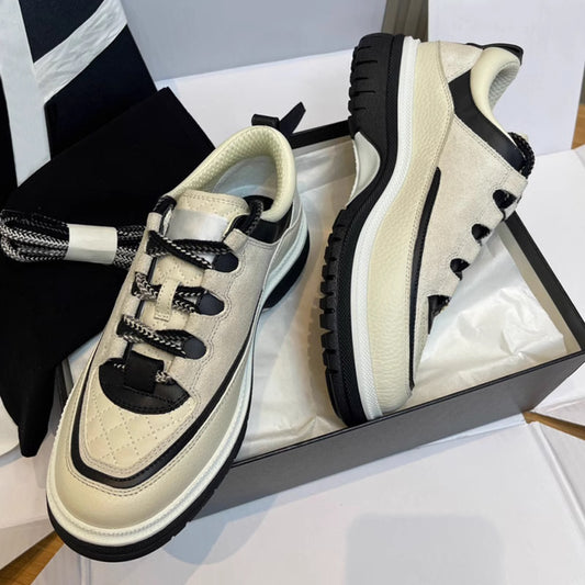 Women's Classic Style Rhombus Panda Color Thick Women's Sports Shoes