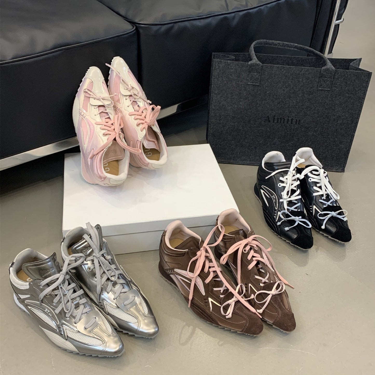 Women's Increasing Insole Tip In Sier Fight Casual Shoes