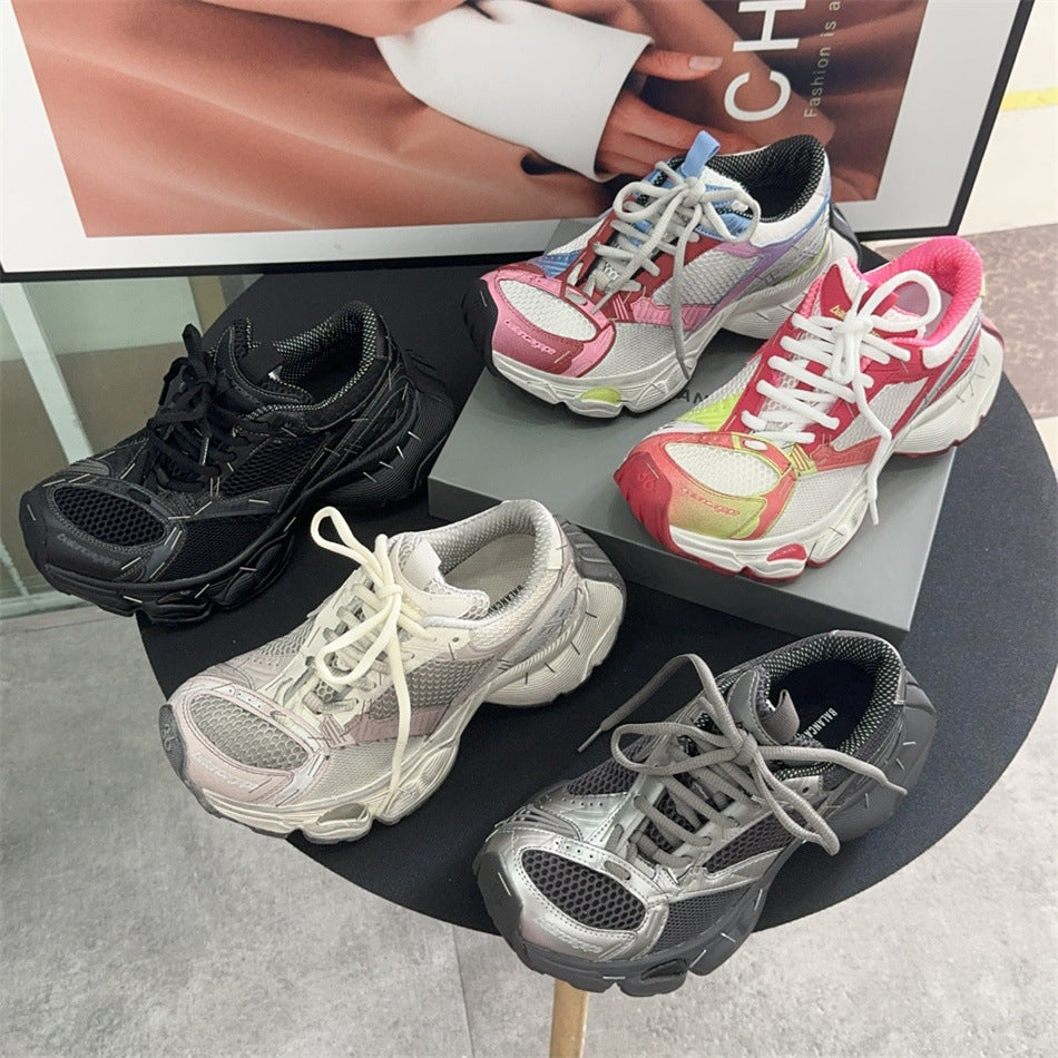 Women's Dad Old Polished Couple Thick Bottom Increased Fried Sneakers