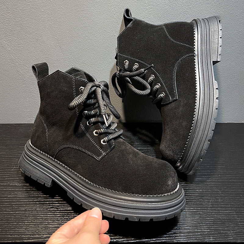 Men's Autumn Motorcycle British Style Retro Ankle Men's Leather Boots