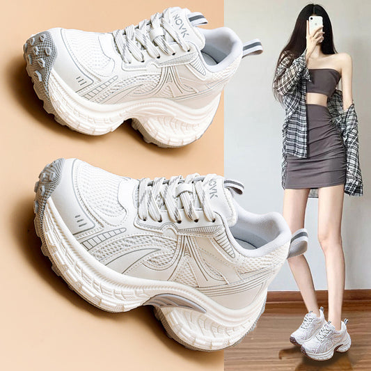 Women's Height Increasing Insole Dad Spring Thick Sole Versatile Sneakers