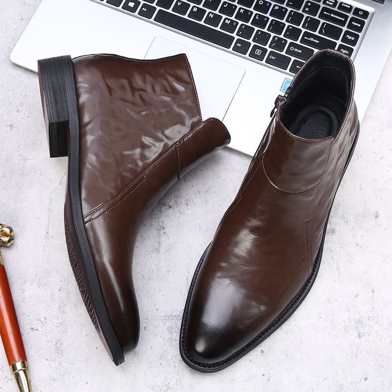 Men's High-grade Pointed Chelsea Winter Genuine England Boots