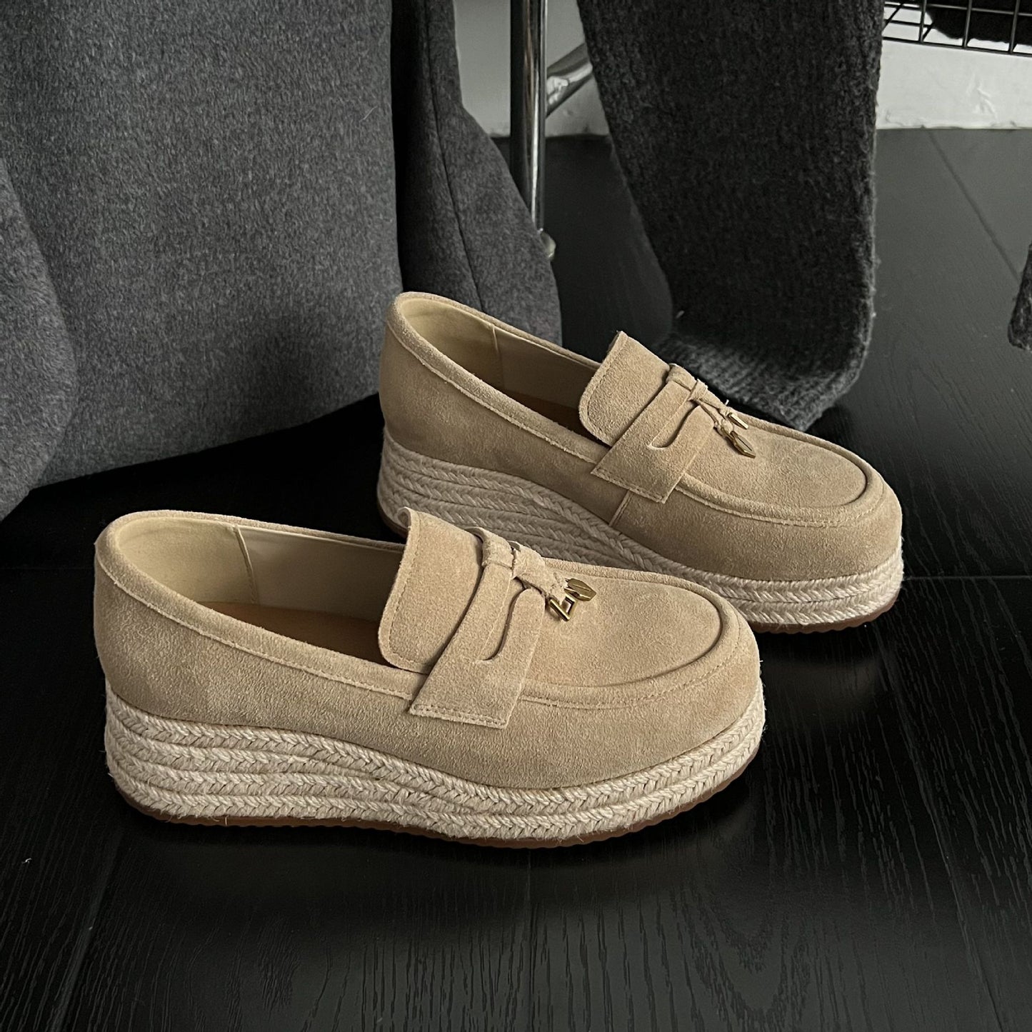 Women's Round Head Thick Bottom Spring French Style Retro British Women's Fashion Shoes
