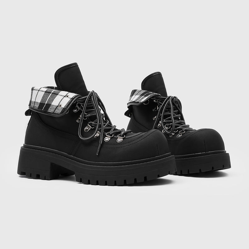 Women's & Men's Line Thick Bottom British Style Motorcycle Men's Martin Boots