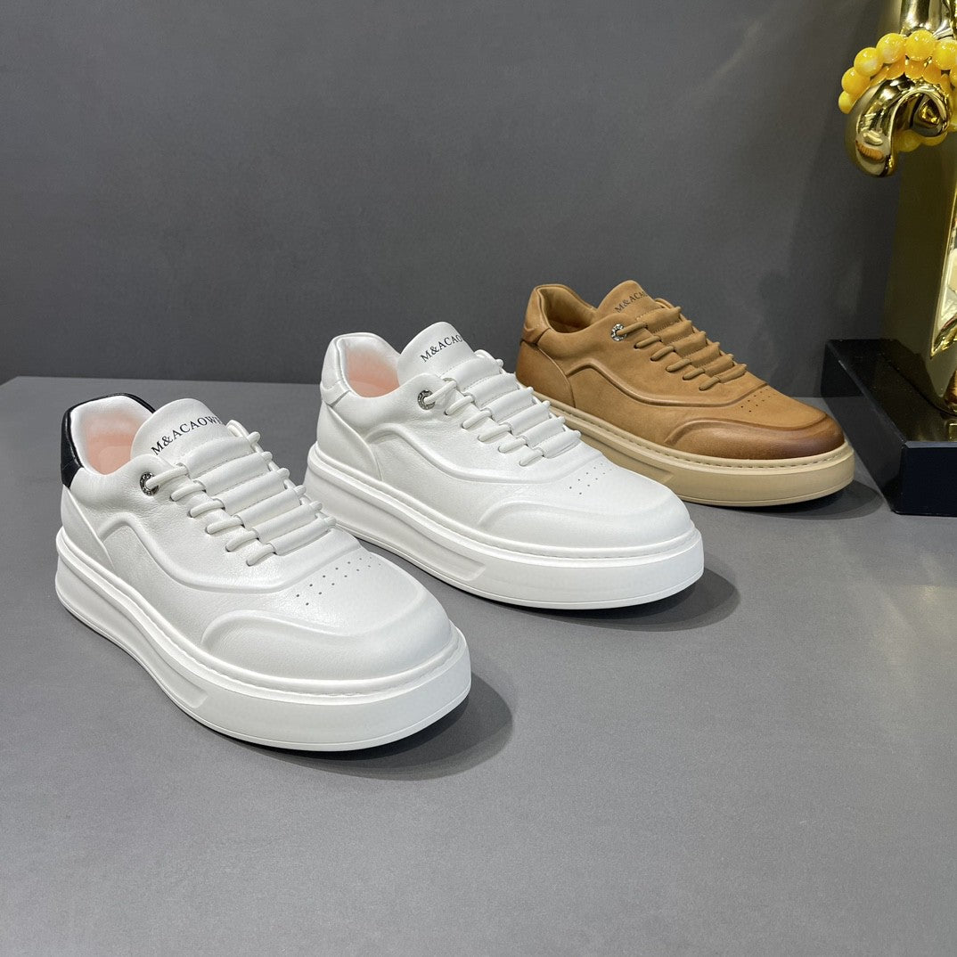 Men's Boys Trend Versatile Slip-on White Fashion Top Layer Men's Sports Shoes