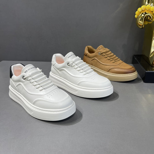 Men's Boys Trend Versatile Slip-on White Fashion Top Layer Men's Sports Shoes