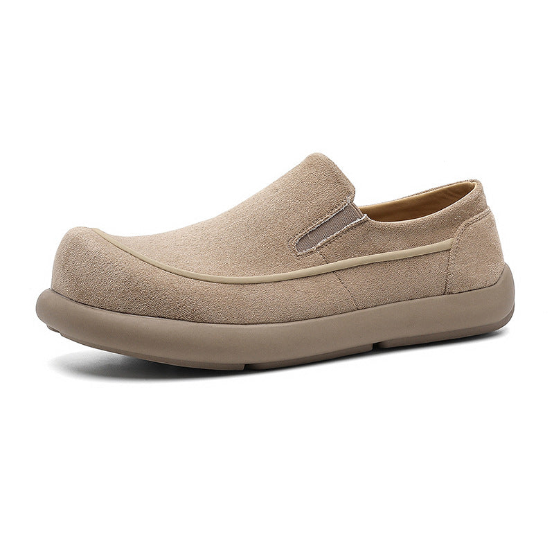 Men's Spring Suede Slip-on Soft Bottom Fashionable Men's Casual Leather Shoes
