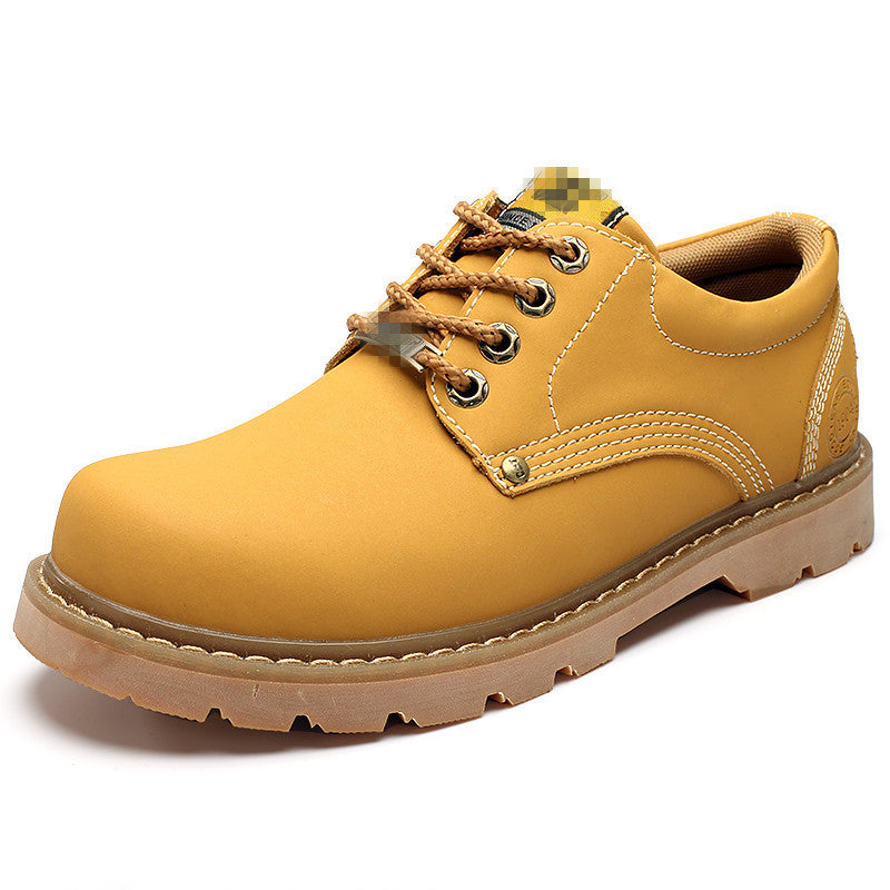 Women's & Men's Big Head Round Toe Flat Rhubarb Boots