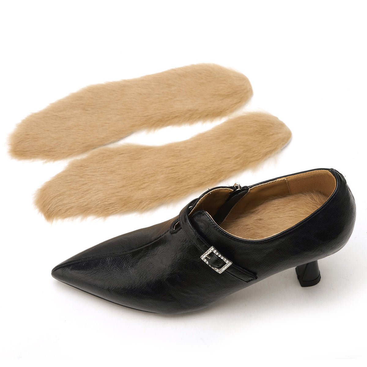Women's Skirt Side Zipper Belt Buckle Stiletto Women's Fashion Shoes