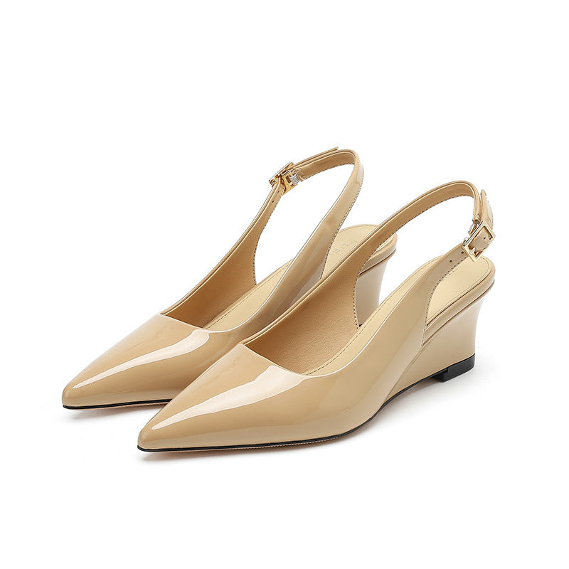 Empty Wedge High Female Summer French Style Women's Fashion Shoes