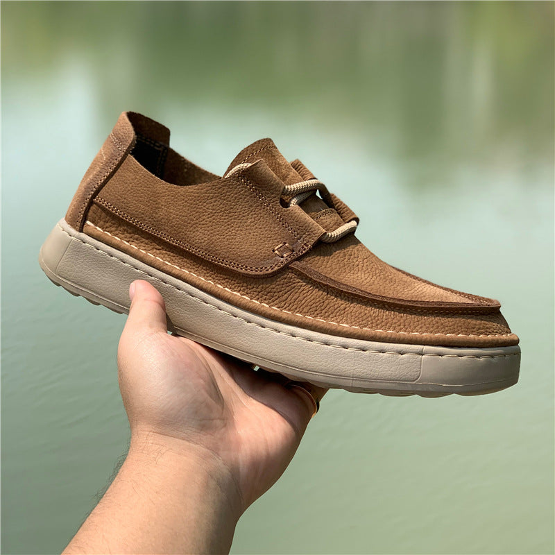 Men's Retro First Layer Cowhide Breathable Soft Bottom Leather Shoes