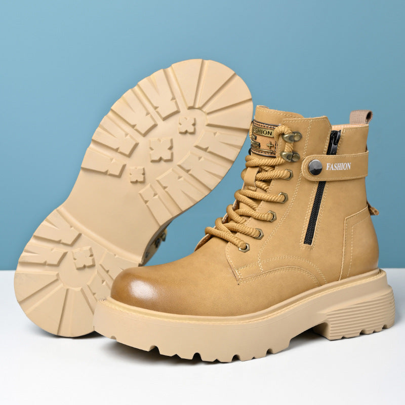 Men's Versatile Worker Plus Size Thick-soled Martin Men's Leather Boots