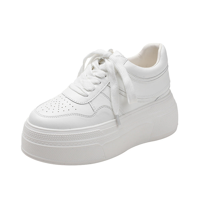 Increasing Insole Platform White Female Classic Style Sports Casual Shoes