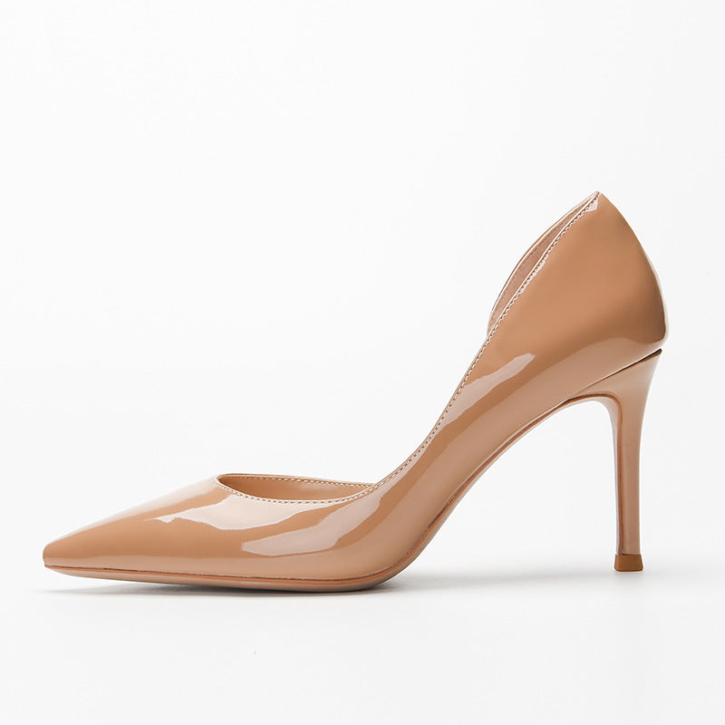Women's Plus Size Patent Classic Style Commuter Stiletto Nude High Women's Fashion Shoes