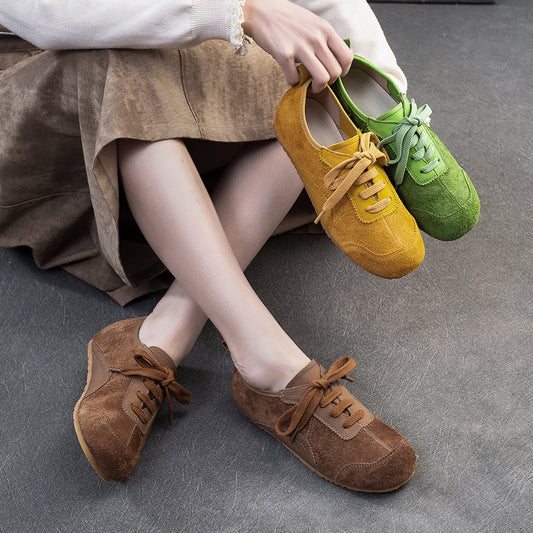 Women's Shu British Style First Layer Cowhide Sports Macaron Women's Shoes