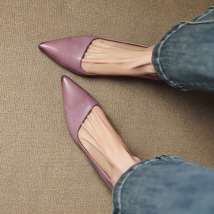 Pointed Toe Mid Four Working Commuter Super Hot Purple Heels