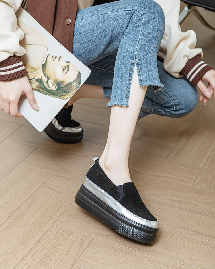 Women's Height Increasing Insole Project Small Autumn Versatile Leisure Platform Loafers