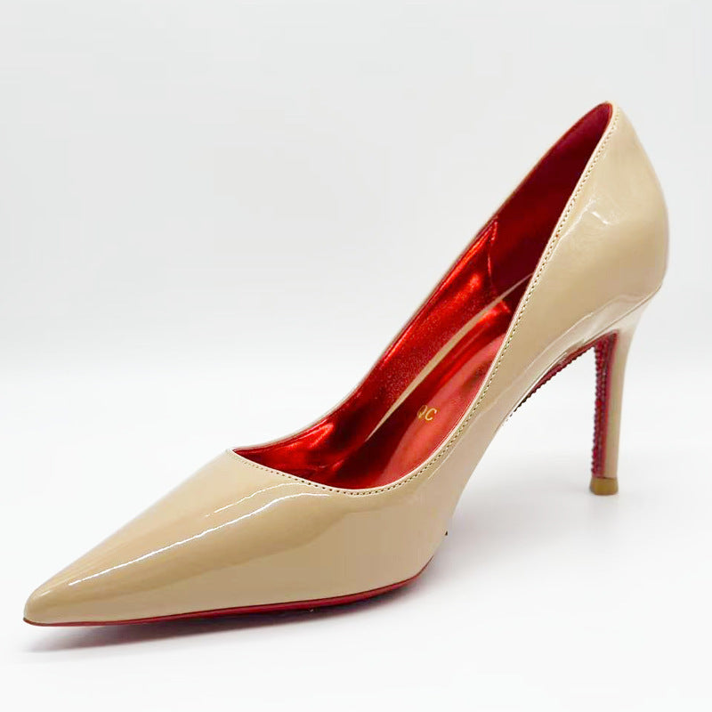 Protection Air Cotton Side Empty Pointed Red High Sexy Temperament Heels