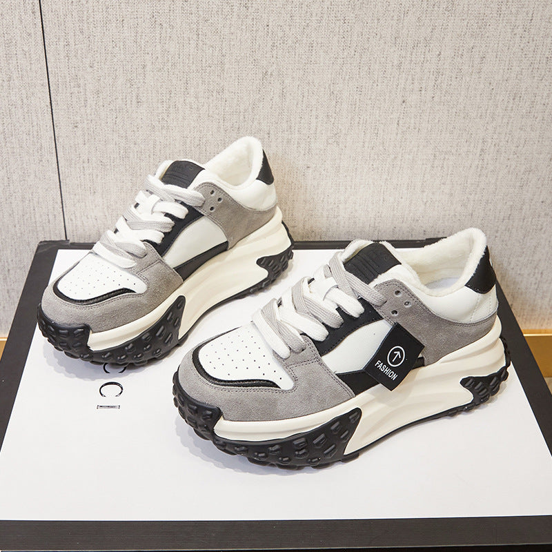 Women's White For Female Platform Height Increasing Sneakers