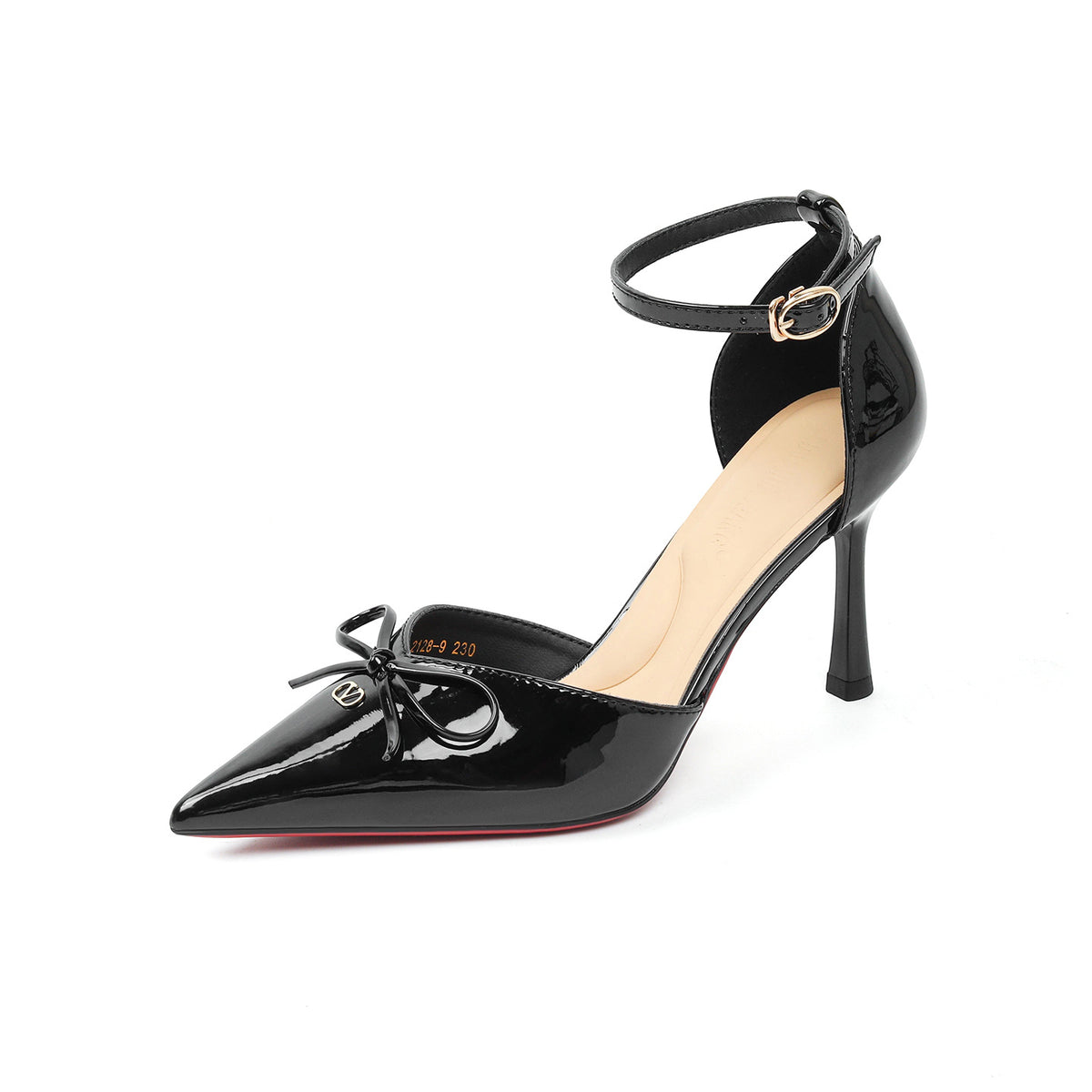 Women's Nude Pink Pointed High For Stilettos Bow Women's Fashion Shoes
