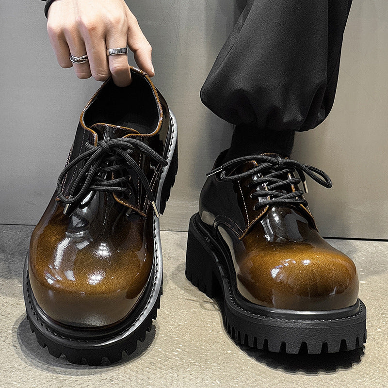 Men's Rub Colored Gradient Thick Sole Height Increasing Insole Men's Shoes