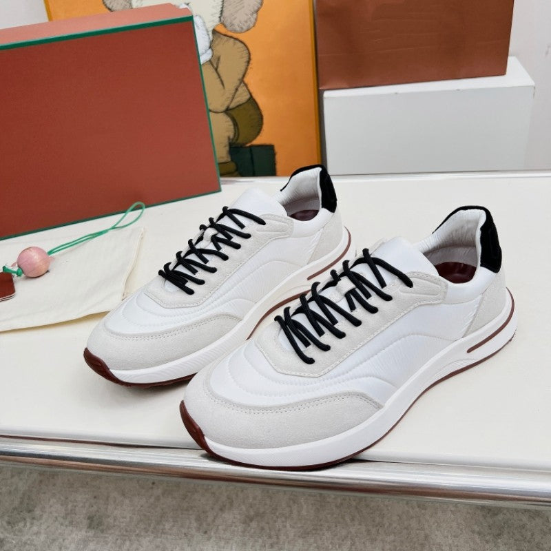 Men's Mesh Thick Sole Jogging Breathable Cowhide Men's Shoes