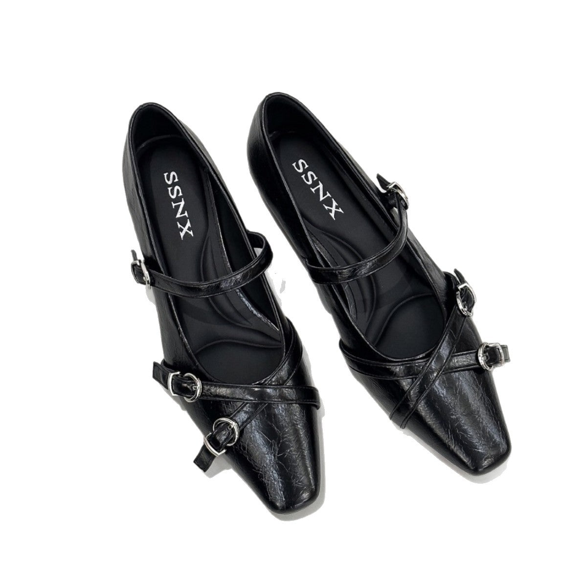 Black Mary Jane Spring Versatile High-grade Buckle Women's Fashion Shoes