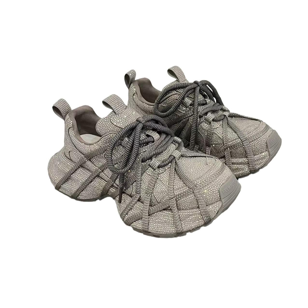 Women's Korean Style Platform Dad Full Diamond Sports Casual Shoes