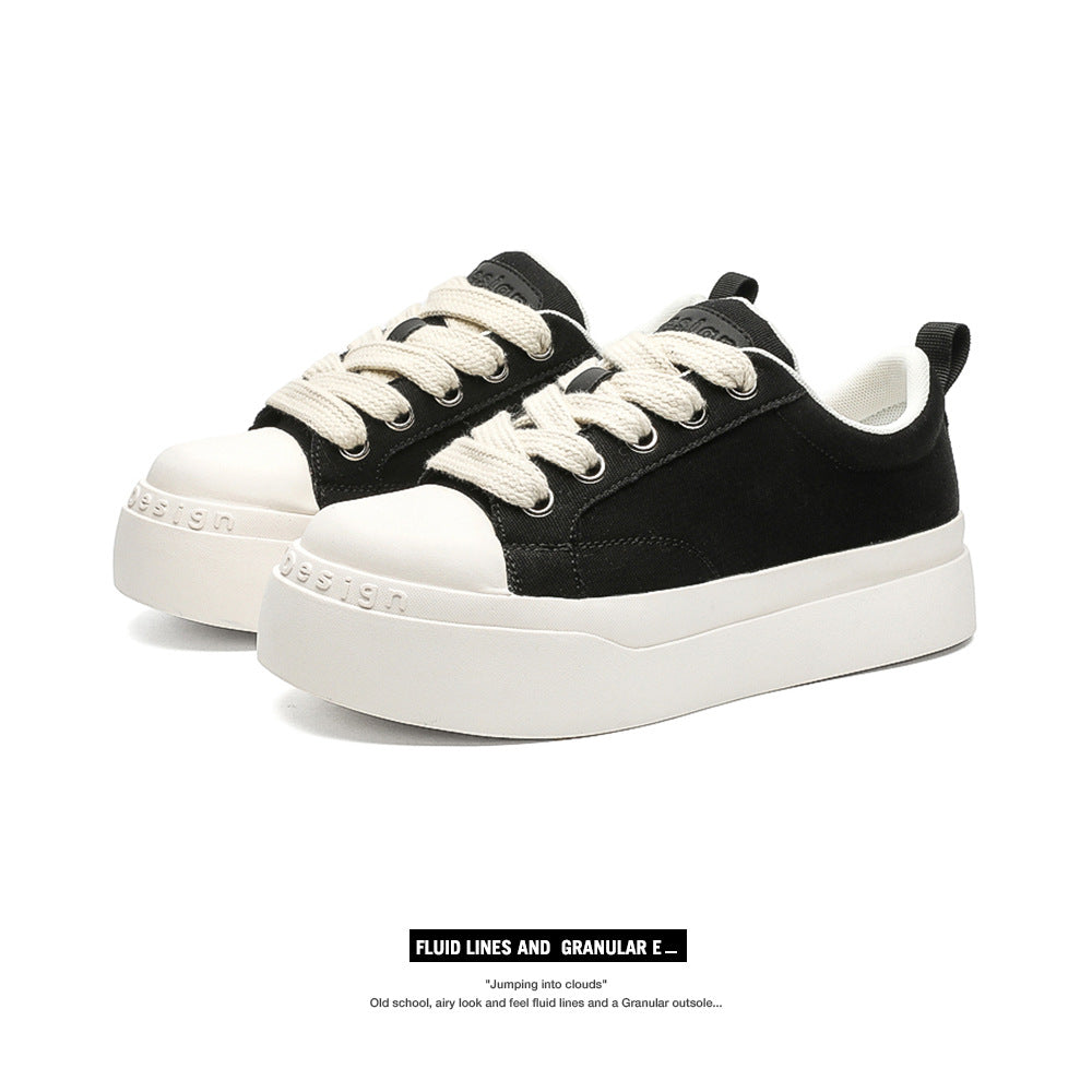 Women's & Men's Black White Niche Platform Height Increasing Men's Casual Shoes