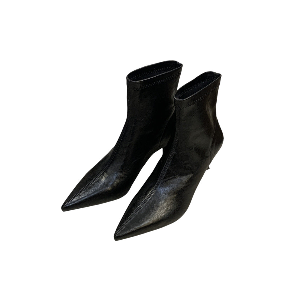 Toe Simple High Female Temperament Skinny Niche Stiletto Boots