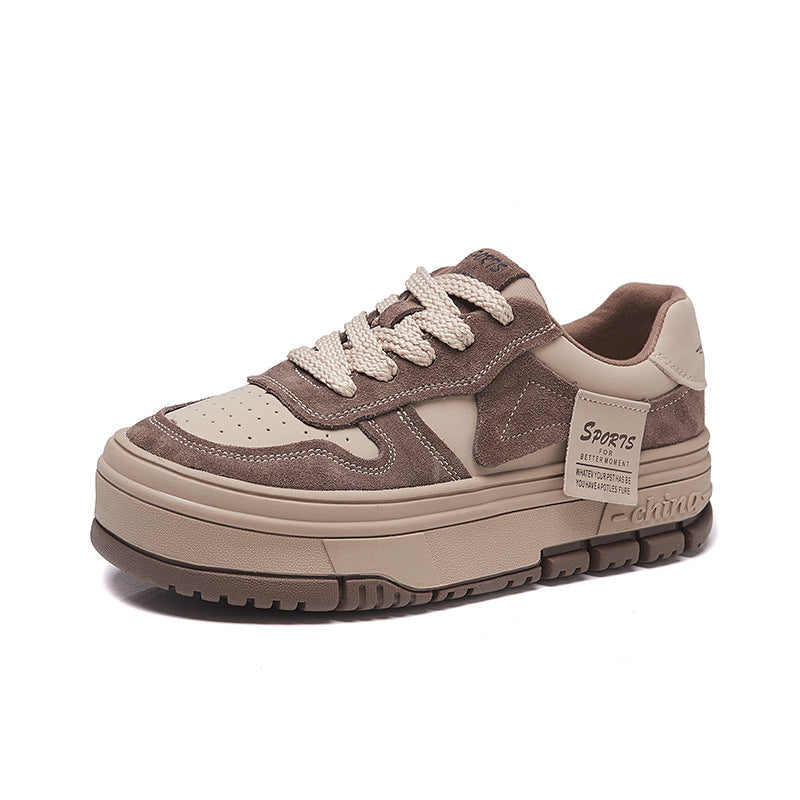 Women's Autumn Fashionable Korean Style Platform Single Sneakers