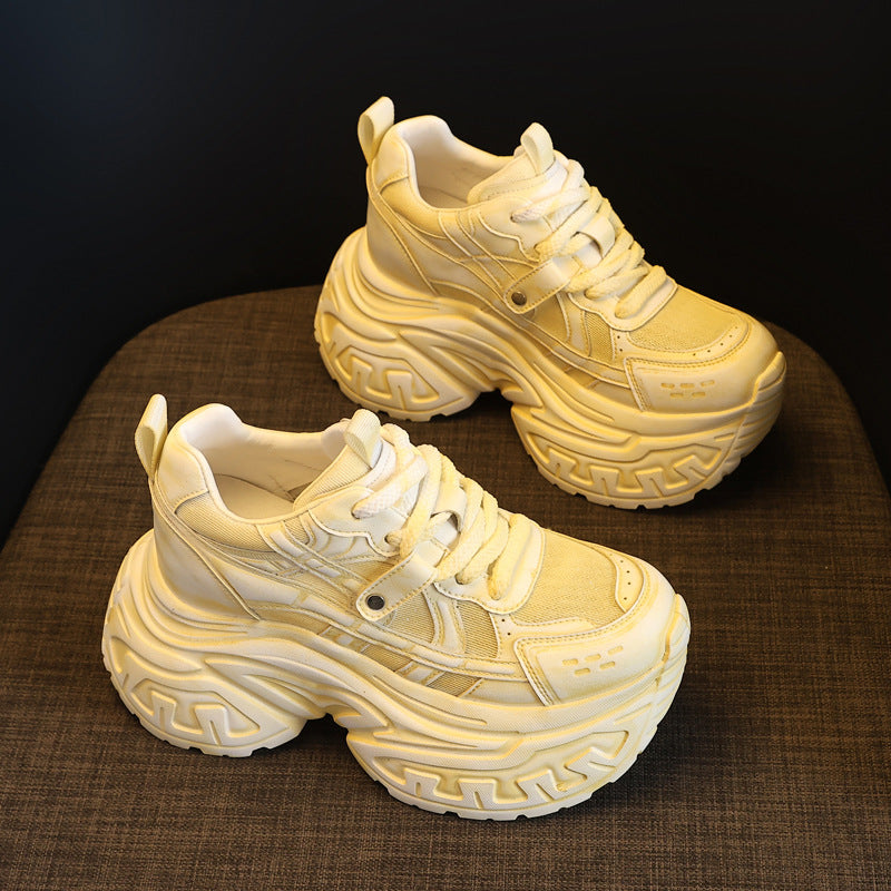 Women's Platform Height Increasing Insole Mesh Breathable Sports Casual Shoes