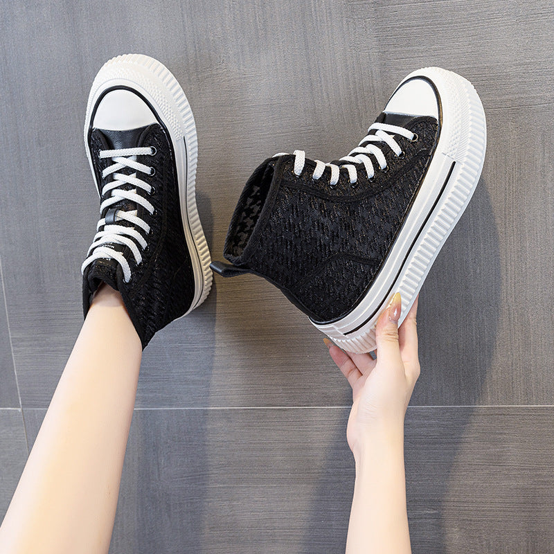 Women's Korean Style Platform White Sports Single Women's Shoes