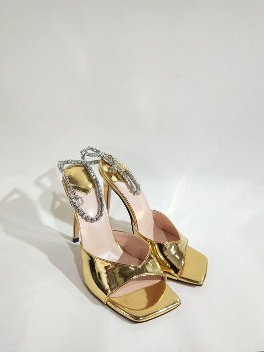 Women's Square Toe Peep Stiletto Super Fashion Catwalk Large Size High Heeled Sandals