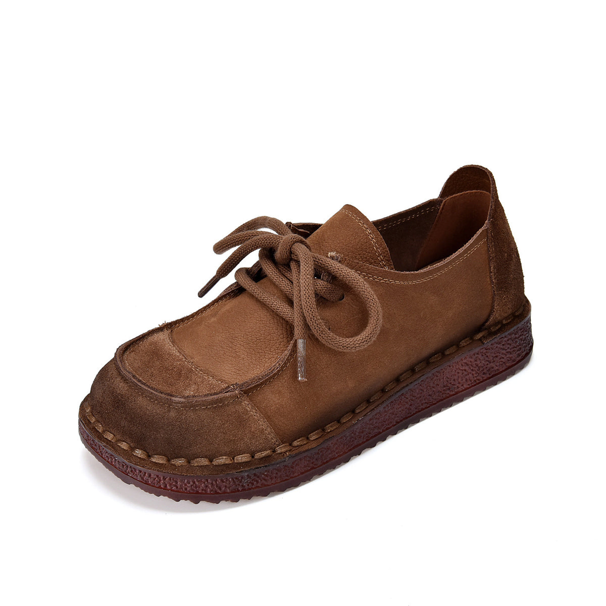 Women's First Layer Cowhide Handmade Retro Pumps Autumn Comfortable Soft Bottom Casual Shoes