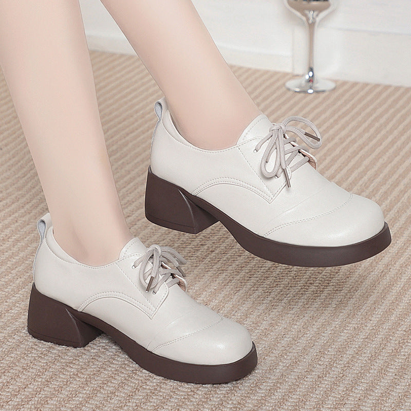 Women's Genuine British Style Small Deep Mouth Women's Fashion Shoes