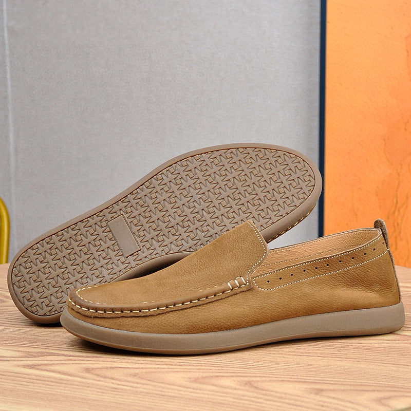 Men's Genuine Soft Bottom First Layer Cowhide Breathable Men's Casual Shoes