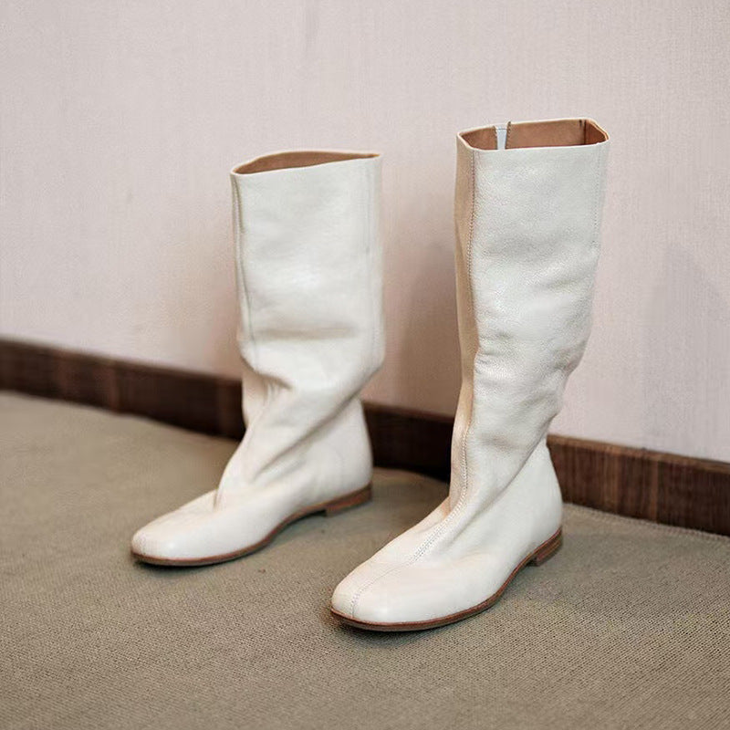 Women's Sheepskin Version Slimming Tall Knight Inner Below The Knee Fashionable Women's Leather Boots