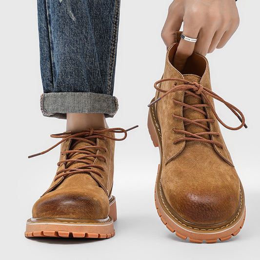Men's Autumn Fashion Martin British Ankle High Top Working Wear Retro Boots