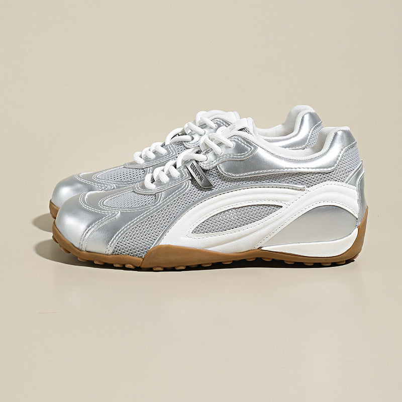 Women's Cowhide Version Sier Height Increasing Insole German Training Spring Portable Women's Sports Shoes