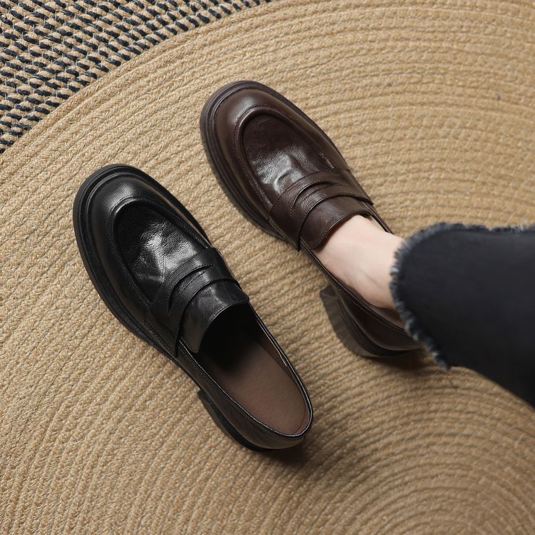 Women's Page Spring Round Head Thick Bottom Chunky High Slip-on Men's Shoes