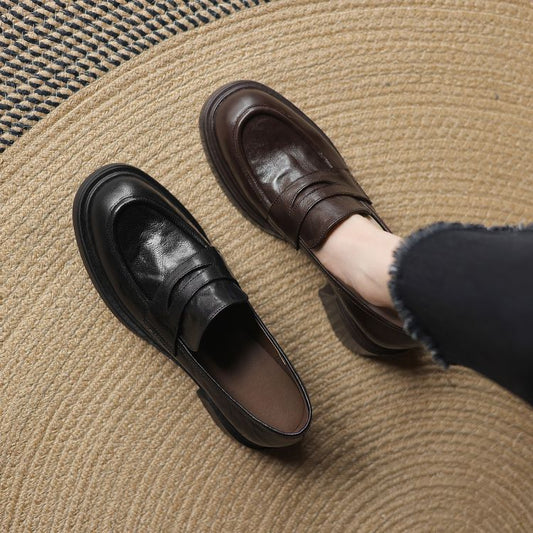 Women's Page Spring Round Head Thick Bottom Chunky High Slip-on Men's Shoes