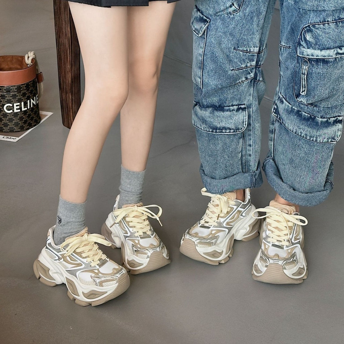 Breathable Couple Style Dad Platform Tide Height Increasing Casual Shoes
