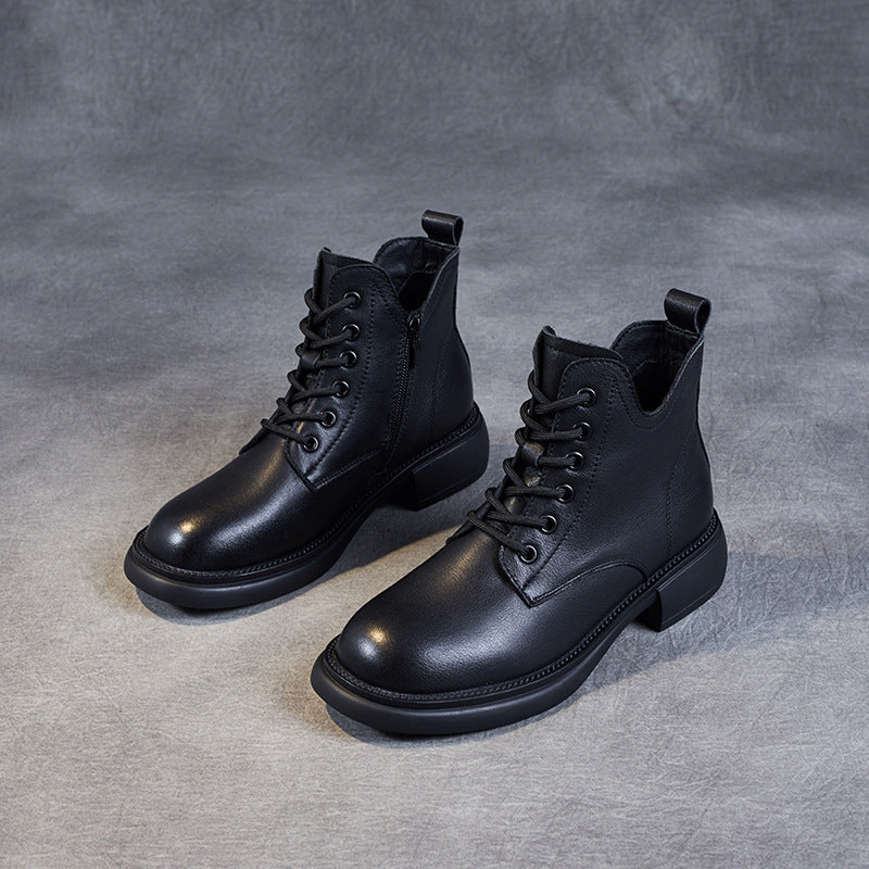 Men's Top Layer Cowhide Short British Style Boots