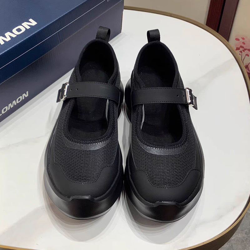 Women's Height Increasing Mary Jane Mesh Platform Muffin Fitness Pumps Breathable Sports Casual Shoes