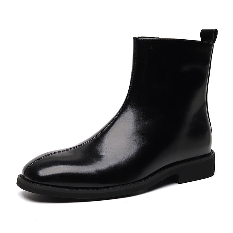 Men's Chelsea Korean Square Toe Height Increasing Men's Martin Boots