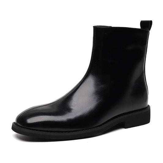 Men's Chelsea Korean Square Toe Height Increasing Men's Martin Boots