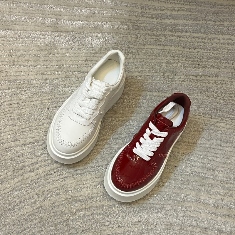 Women's Platform White Height Increasing Small Breathable Women's Casual Shoes