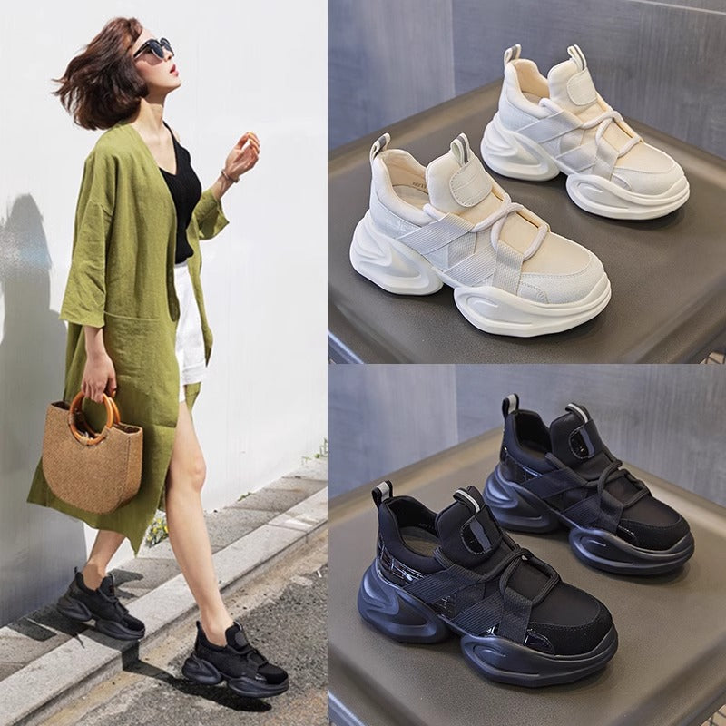 Women's Spring Genuine Elevator Versatile Platform Niche With Women's Sports Shoes