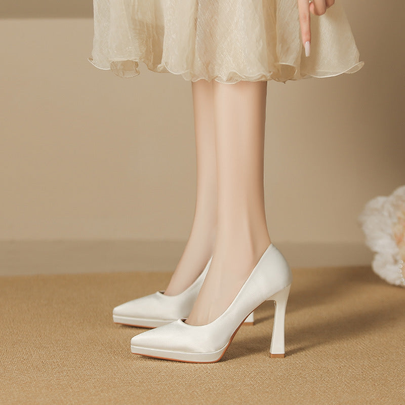 Pointed Toe Stiletto Sexy Waterproof Platform Women's Fashion Shoes